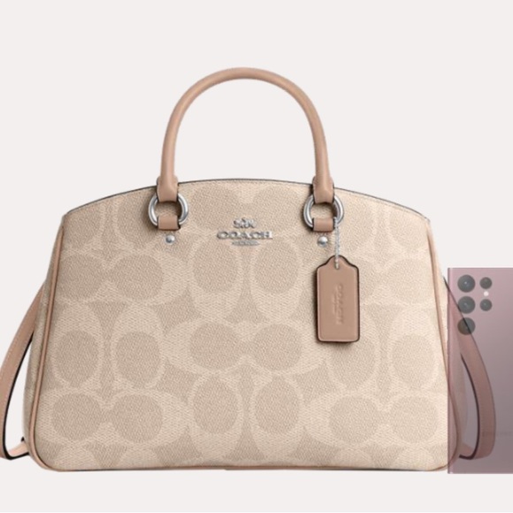 Coach Cream and Tan Satchel - Picture 1 of 3
